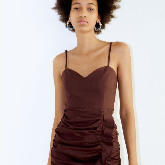 Zara NWT DRAPED DRESS WITH JEWEL CHAIN AT BACK - Picture 10 of 14